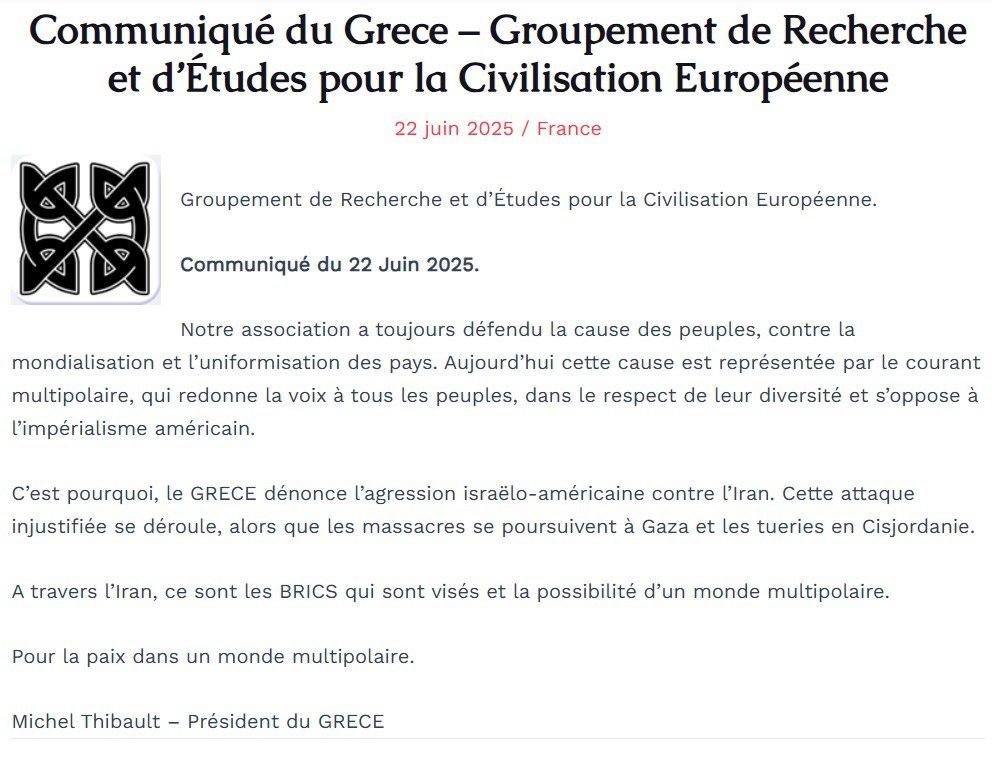 communiqué du GRECE
