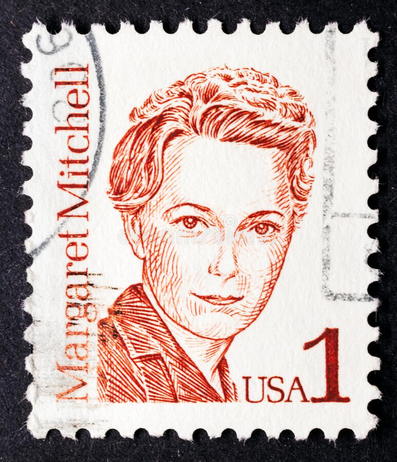 margaret mitchell romancière et journaliste américaine qui écrit le roman au vent madrid espagne mars timbre vintage imprimé 217563213