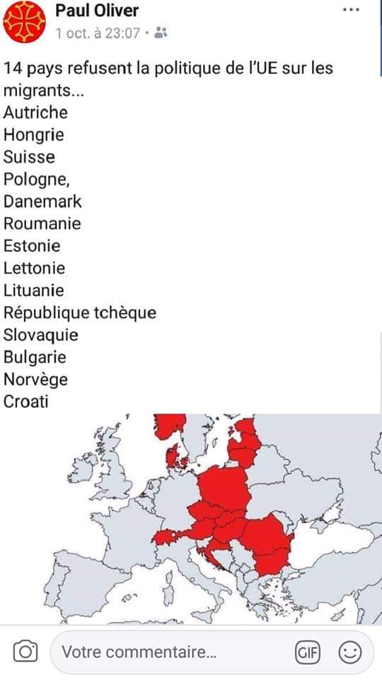 14 pays refusent immgration vent frais vient de l'est