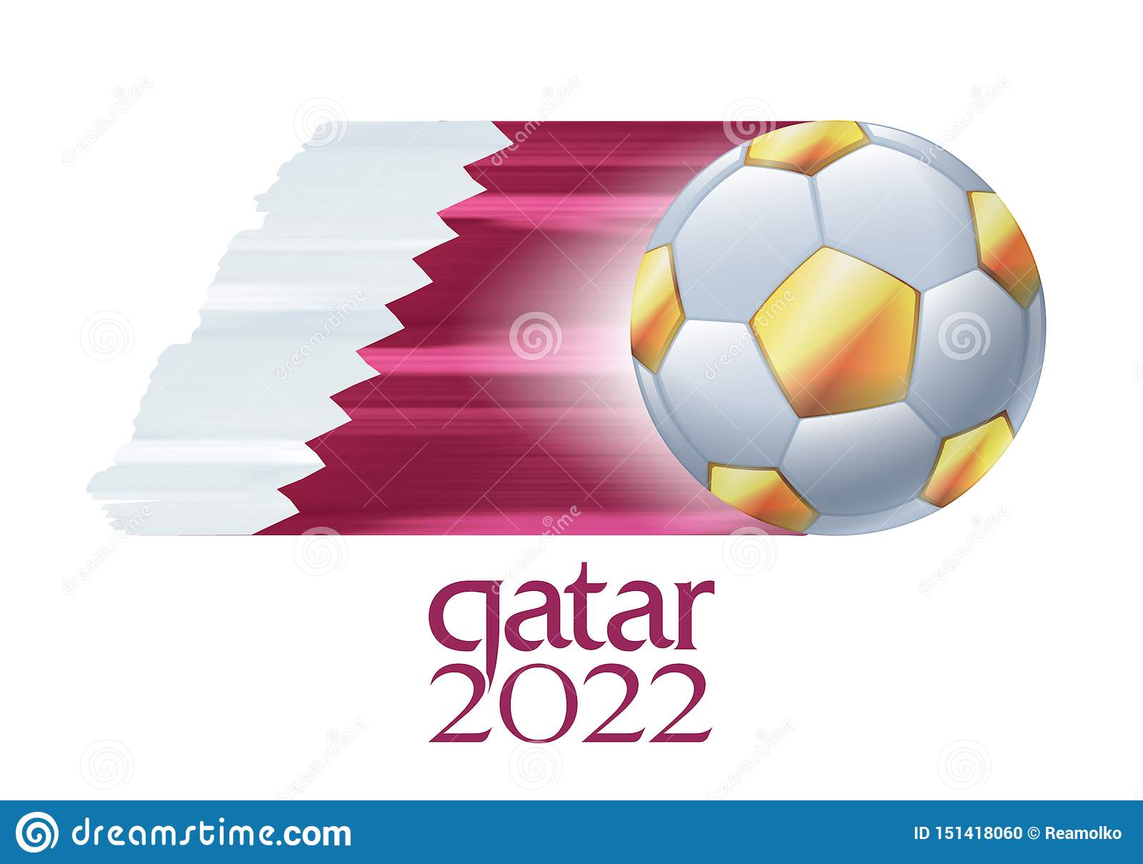 emblème de coupe du monde qatar avec le drapeau et ballon football symbole manifestation sportive 151418060